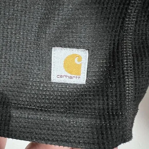 Carhartt Force Waffle Base Layer Thermal Long Sleeve Black Shirt Women s L 12/14 - Picture 2 of 6